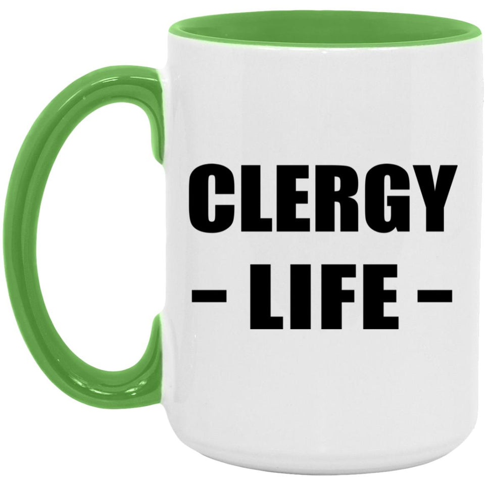 Clergy Life - 15oz Accent Mug Green