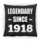 106th Birthday Legendary Since 1918 - Throw Pillow Black