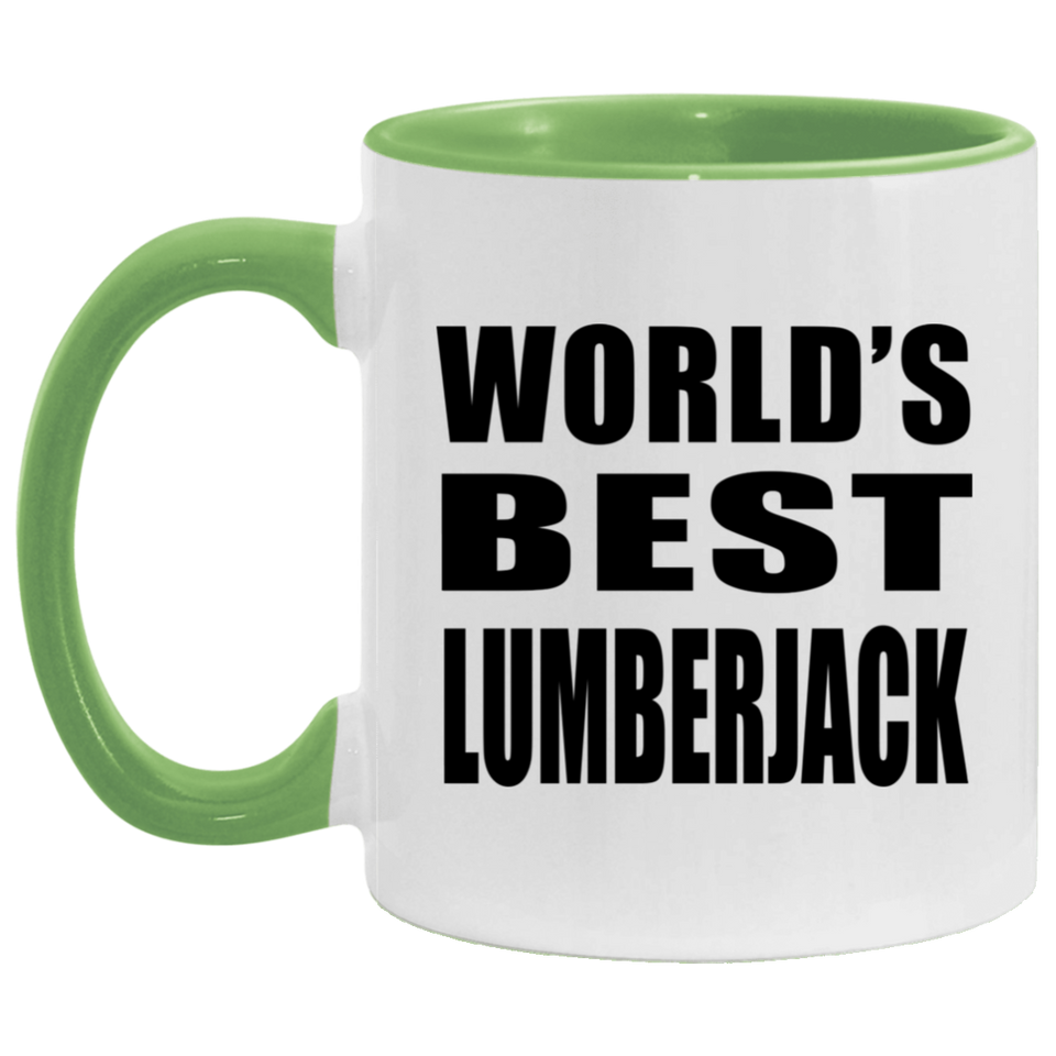 World's Best Lumberjack - 11oz Accent Mug Green