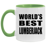 World's Best Lumberjack - 11oz Accent Mug Green