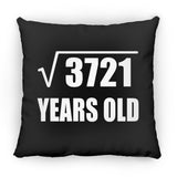 61st Birthday Square Root of 3721 Years Old - Throw Pillow Black