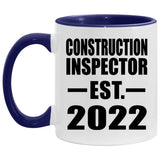 Construction Inspector Established Est. 2022 - 11oz Accent Mug Purple
