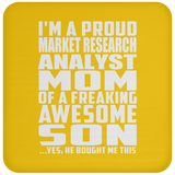 Proud Market Research Analyst Mom Of Awesome Son - Drink Coaster