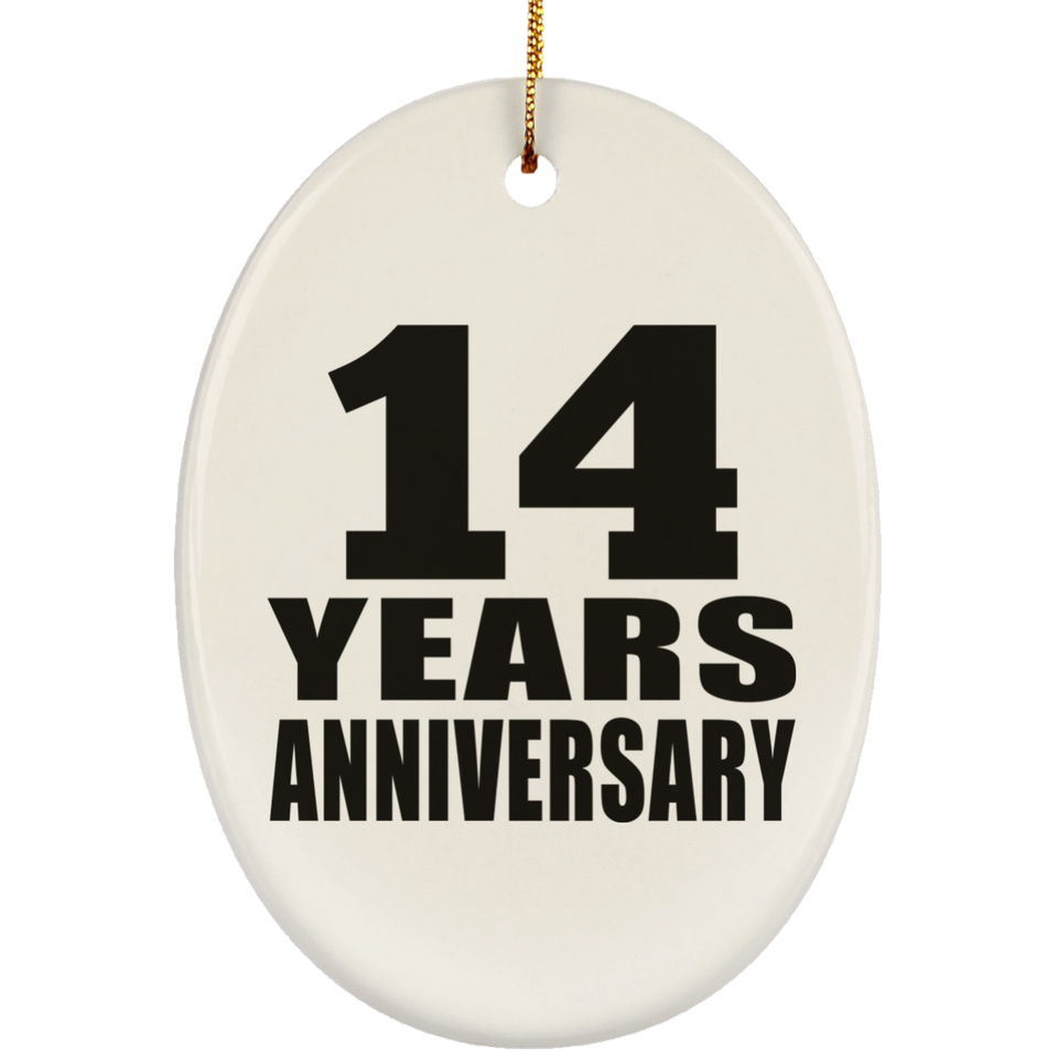 14th Anniversary 14 Years - Oval Ornament