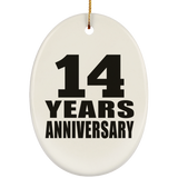 14th Anniversary 14 Years - Oval Ornament