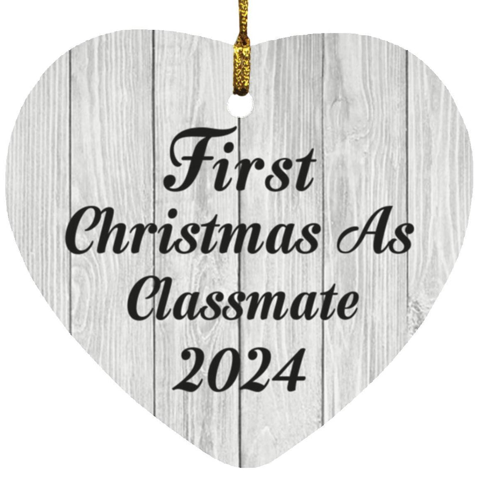 First Christmas As Classmate 2024 - Heart Ornament F