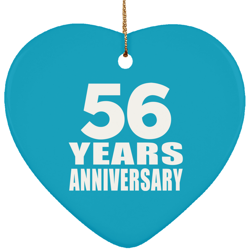 56th Anniversary 56 Years - Heart Ornament