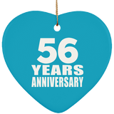 56th Anniversary 56 Years - Heart Ornament