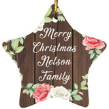 Merry Christmas Nelson Family - Star Ornament A