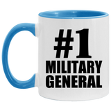Number One #1 Military General - 11oz Accent Mug Blue