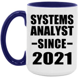 Systems Analyst Since 2021 - 15oz Accent Mug Purple