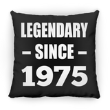 49th Birthday Legendary Since 1975 - Throw Pillow Black