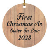 First Christmas As Sister In Law 2023 - Circle Ornament C