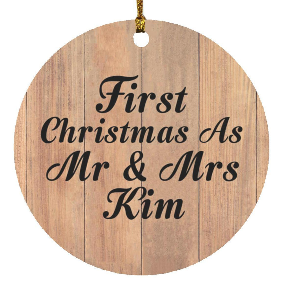 First Christmas As Mr & Mrs Kim - Circle Ornament C