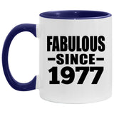 47th Birthday Fabulous Since 1977 - 11oz Accent Mug Purple