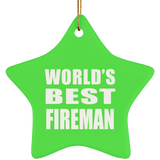 World's Best Fireman - Star Ornament