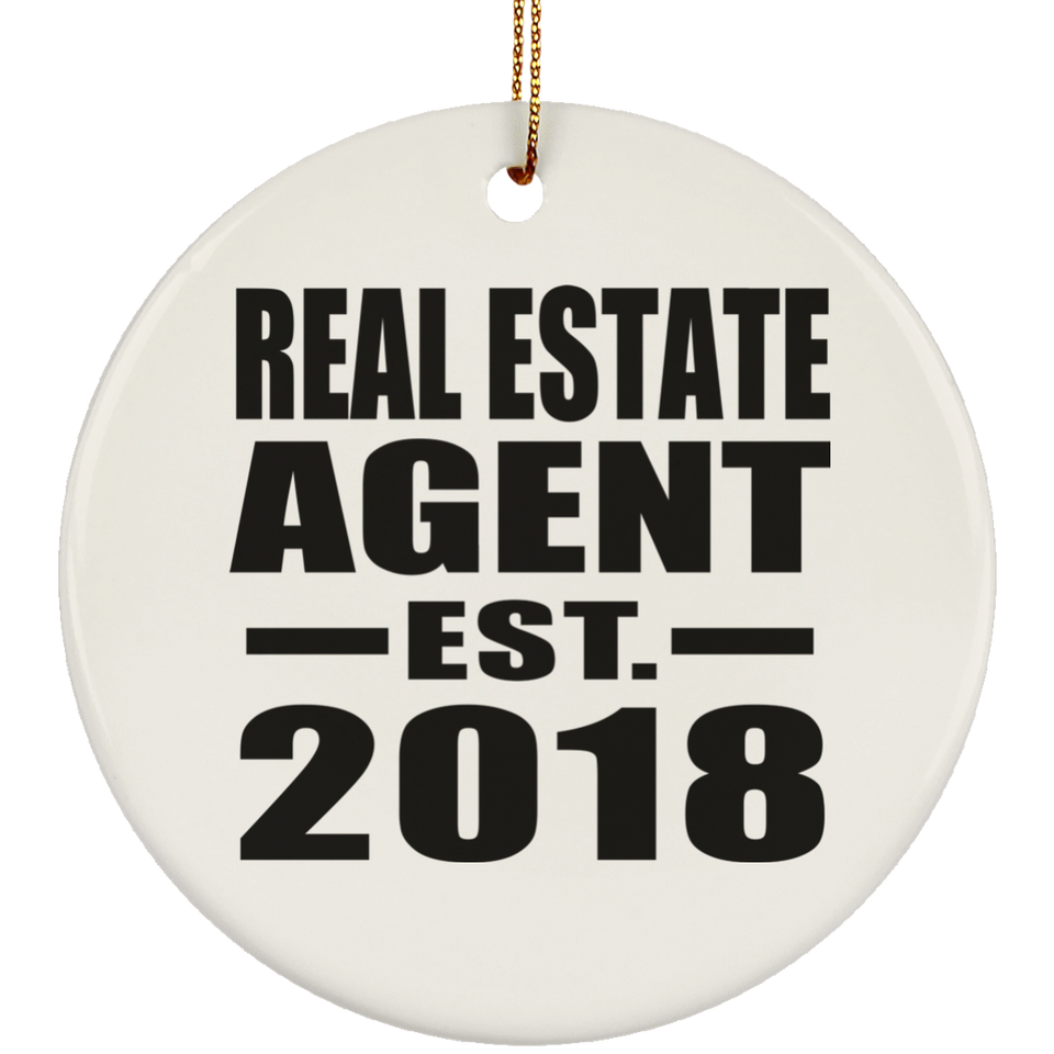 Real Estate Agent Established EST. 2018 - Circle Ornament