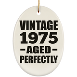 49th Birthday Vintage 1975 Aged Perfectly - Oval Ornament