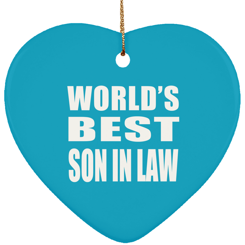 World's Best Son In Law - Heart Ornament