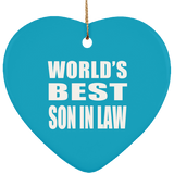 World's Best Son In Law - Heart Ornament