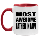 Most Awesome Father In Law - 11oz Accent Mug Red
