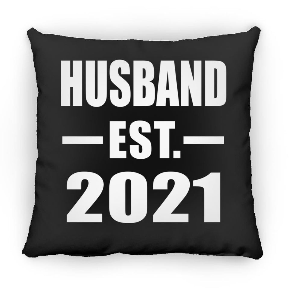 Husband Established EST. 2021 - Throw Pillow Black