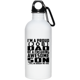[CC] Personalized Gift, Proud [Job] Dad Of Awesome Son - Water Bottle