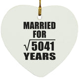 71st Anniversary Married For Square Root of 5041 Years - Heart Ornament
