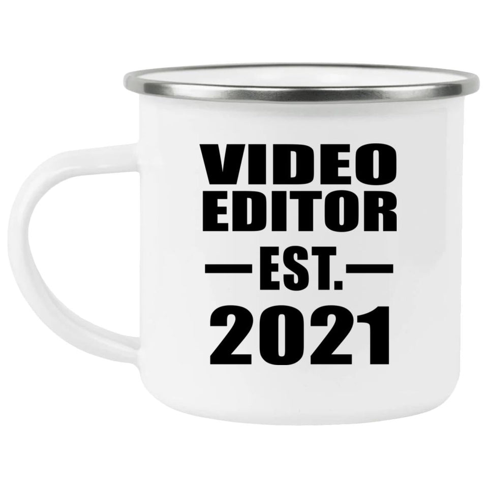Video Editor Established EST. 2021 - 12oz Camping Mug