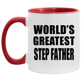 World's Greatest Step Father - 11oz Accent Mug Red