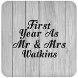 First Year As Mr & Mrs Watkins - Drink Coaster F