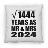 38th Anniversary Square Root of 1444 Years As Mr & Mrs 2024 - Throw Pillow