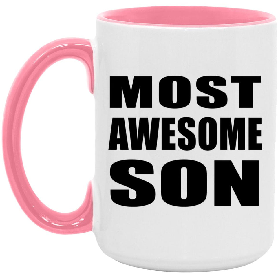 Most Awesome Son - 15oz Accent Mug Pink