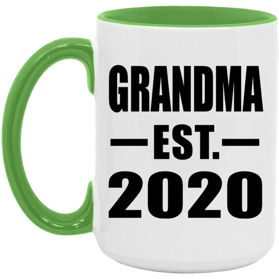 Grandma Established EST. 2020 - 15oz Accent Mug Green