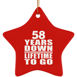 58th Anniversary 58 Years Down Lifetime To Go - Star Ornament