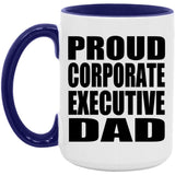 Proud Corporate Executive Dad - 15oz Accent Mug Purple