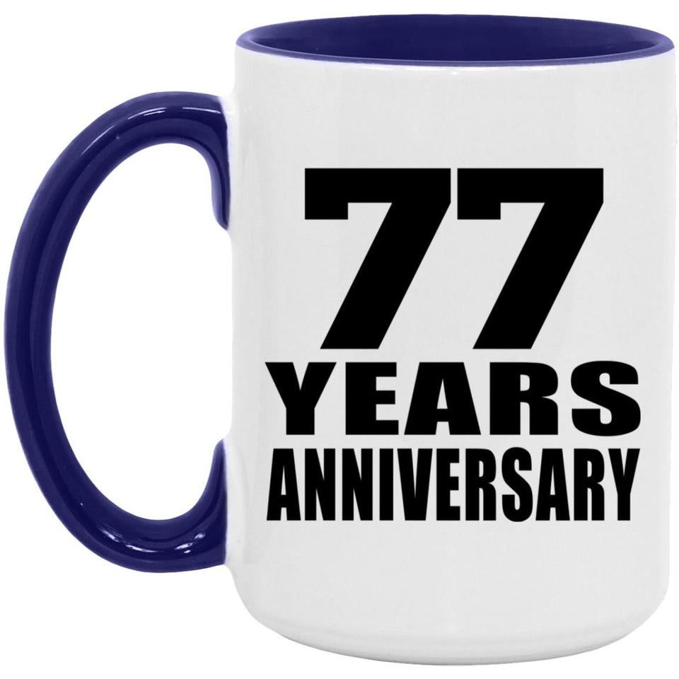 77th Anniversary 77 Years Anniversary - 15oz Accent Mug Purple