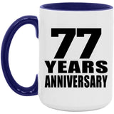 77th Anniversary 77 Years Anniversary - 15oz Accent Mug Purple