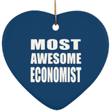 Most Awesome Economist - Heart Ornament