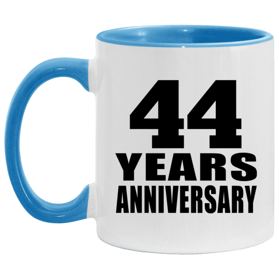 44th Anniversary 44 Years - 11oz Accent Mug Blue