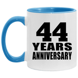 44th Anniversary 44 Years - 11oz Accent Mug Blue