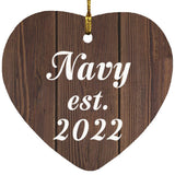Navy Established Est. 2022 - Heart Ornament D
