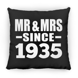 89th Anniversary Mr & Mrs Since 1935 - Throw Pillow Black