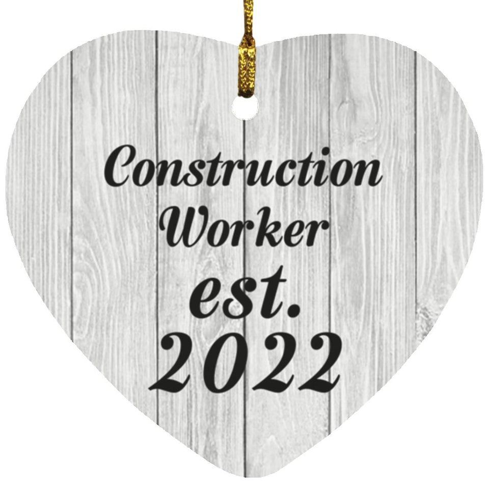 Construction Worker Established Est. 2022 - Heart Ornament F
