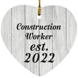 Construction Worker Established Est. 2022 - Heart Ornament F