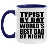 Typist By Day World's Best Dad By Night - 11oz Accent Mug Purple