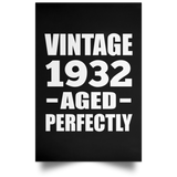 92nd Birthday Vintage 1932 Aged Perfectly - Poster Portrait