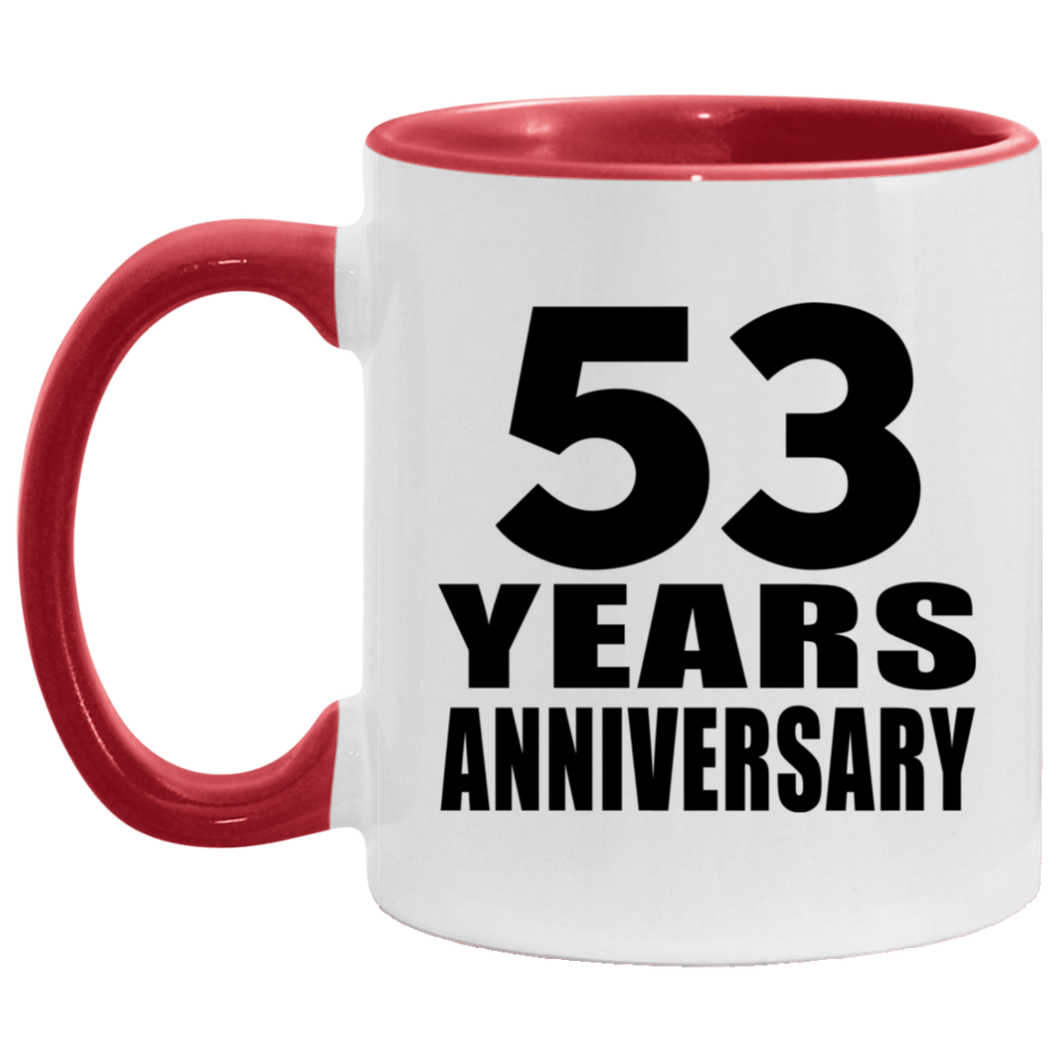 53rd Anniversary 53 Years - 11oz Accent Mug Red