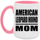 American Leopard Hound Mom - 15oz Accent Mug Pink