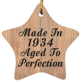 90th Birthday Made In 1934 Aged To Perfection - Star Ornament C